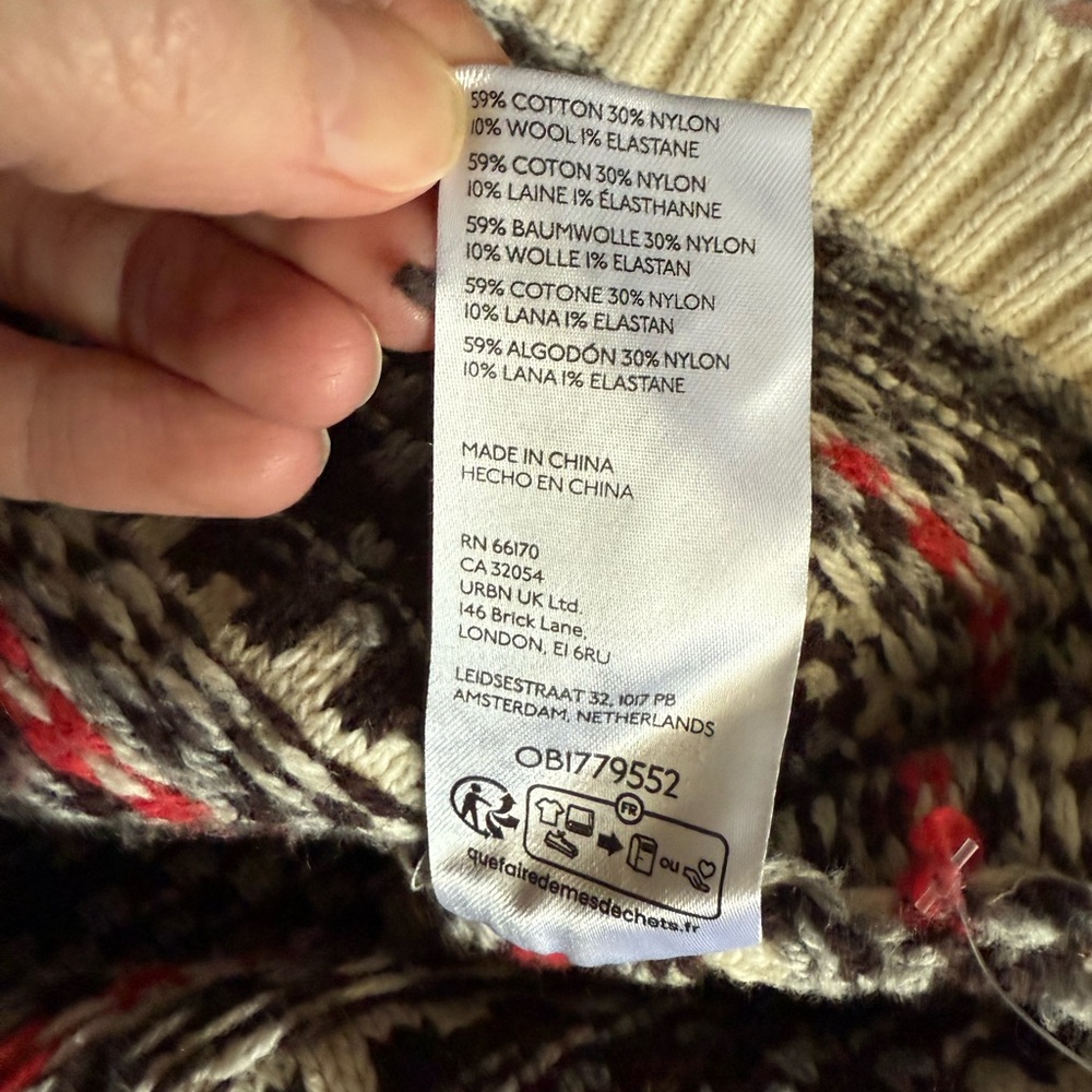 Pilcro Multicolor Patterned Cardigan Sweater Sz M… - image 8